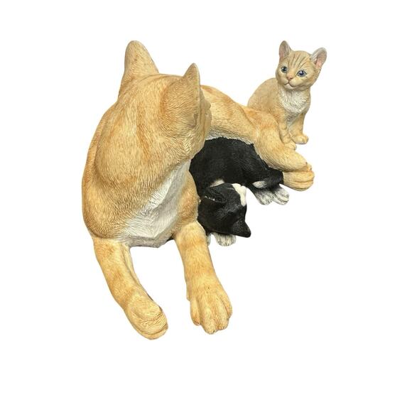 Lenox CATNAP CUDDLE Kittens & Mother Cat Sculpture Figurine 2005 Vintage 10" L - Picture 5 of 9